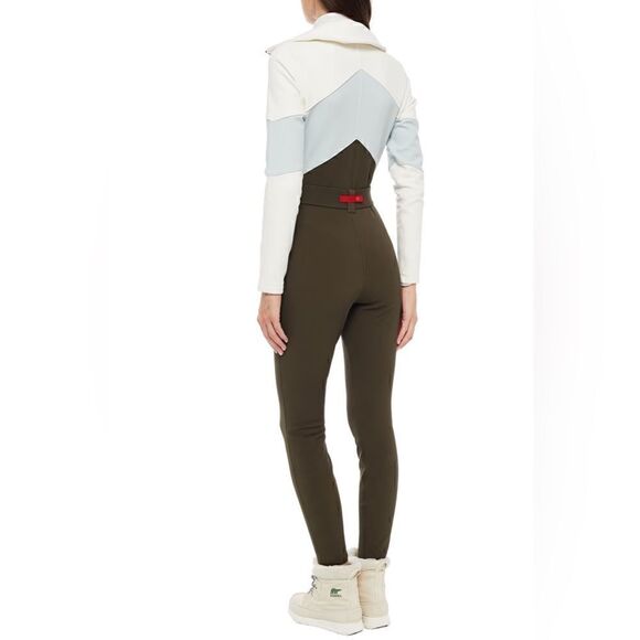 Cordova Alta Ski Suit Women’s Ski Jumpsuit Colorblock Chevron XS Green White - Picture 10 of 10